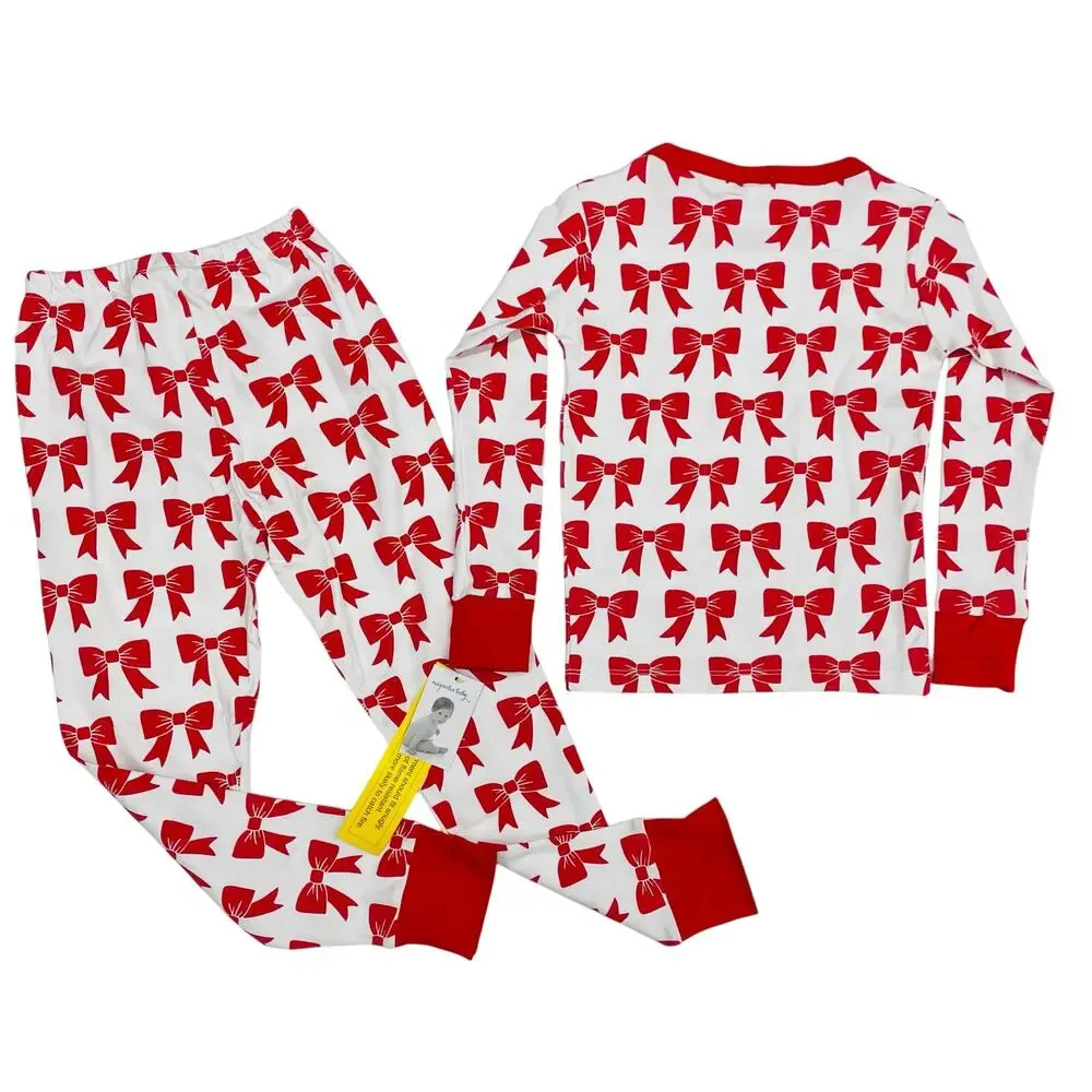 NWT Magnolia Baby Size 5 Red Bows Pajamas